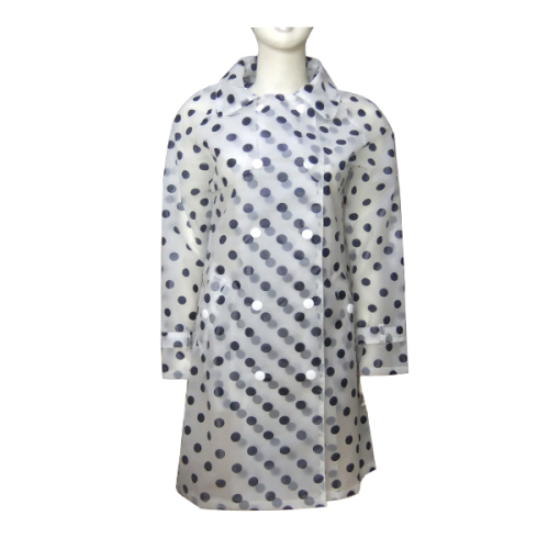 Fashion belted polka dots raincoat