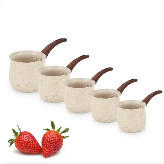 Arabic Greek Istanbul Cezve Tea Pot: Turkish Coffee Warmer, Nonstick Classic Coffee Pot & Aluminium Cups