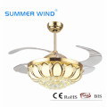 High delicate 4 blades retractable ceiling fan