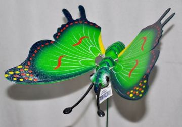 12" Green Butterfly Garden Stakes