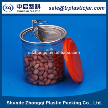 Free sample 380ml transparent 380ml plastic pet empty can for food