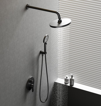 Contemporary Concealed Wall Mount Rainfall Bath & Shower Faucet Set