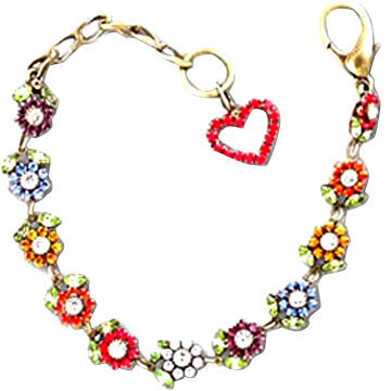 Posy Flower Dog/Cat Necklace with Heart Charm