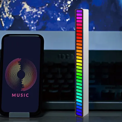 Creative LED Desktop Audio Bar - Voice Activated RGB Light Rhythm Lamp