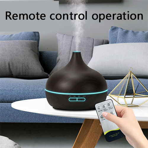 Wood Grain Essential Oil Humidifier, High Mist, Smart Remote