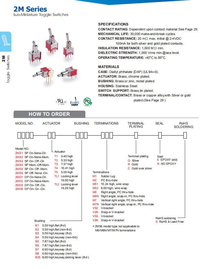 Sub-miniatureToggle Switch