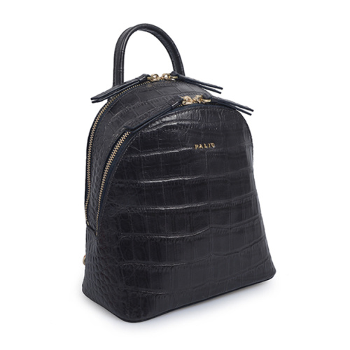 Nancy Gonzalez Bag Mittelschwarzer Krokodilleder-Rucksack