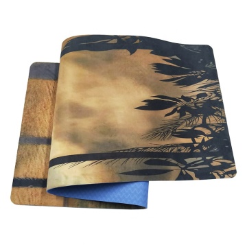 Custom Eco-Friendly Yoga Mat with Non-Slip Suede TPE Material and Carrying Strap for Fitness and Exercise