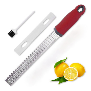 Red Carved Stainless Steel Multifunctional Grater for Cheese, Fruits, and Chocolate