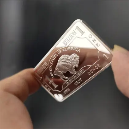 German Buffalo Silver Bullion Coin: Commemorative 1oz Silver Bar Collection for Home Decor