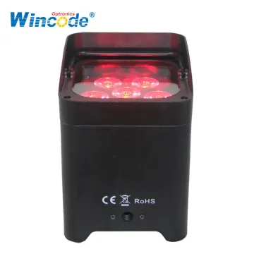 Wincode Optronics 6x18W RGBWA+UV Battery-Powered Wireless DMX LED Uplight Par Can for Wedding Events