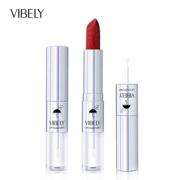 Double-Headed Long Lasting Lipstick Raincoat - 2 in 1 Lipstick Technology