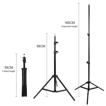 Stand de lumière professionnelle LED: Tripod en aluminium de 1,6 m pour la photographie de studio