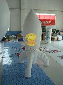 0.28mm Pvc Advertising Customized Rocket Shaped Balloons For Opening Event Pro-10