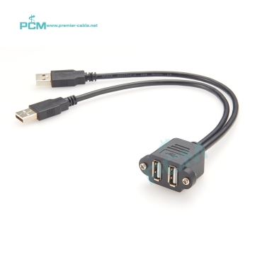 Stackable USB-A Female to Male Dual Twin Port Screwing Panel Mount Extension Cable: Enhancing Connectivity Solutions