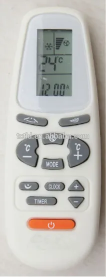 White and black A/C (air conditioner) remote control for brand