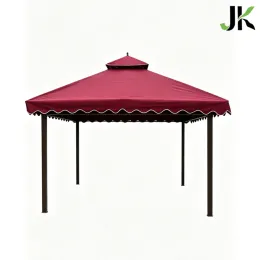 Outdoor Backyard Pavilion with Scalloped Edge Canopy