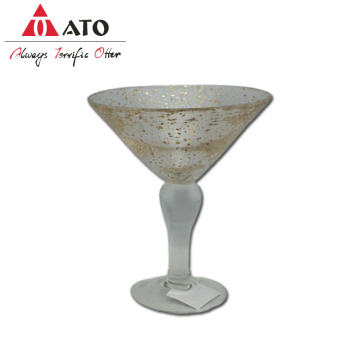 Leadfree Glass Martini مع زجاج نبيذ ذهبي مجزأ