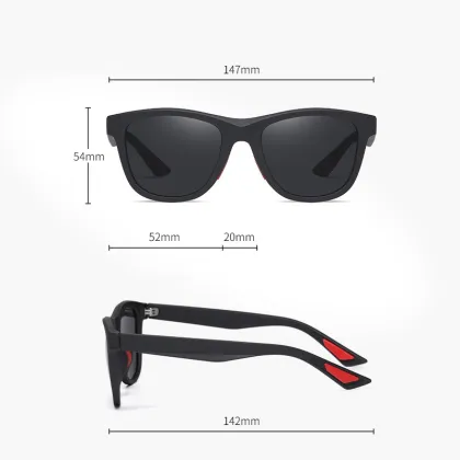 Classic Plastic Frame UV400 Driving Eyewear Square Polarized Sunglasses for Men