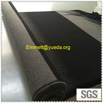 Black / Dark Gray /Light Gray gradient melange color jacquard knit boiled wool fabric for fashion woolen coat