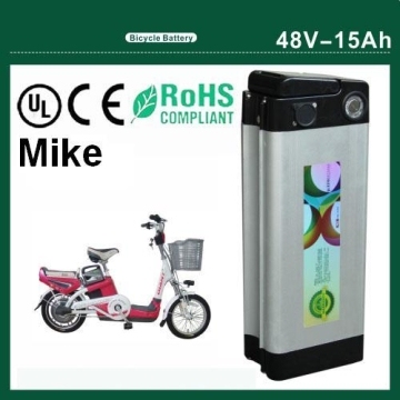 48V 15Ah Rechargeable Battery Pack with Charger, Al Case, 30A max Pulse