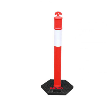 Removable Reflective Road Traffic Warning Post with PE Plastic Delineator and Rubber Base