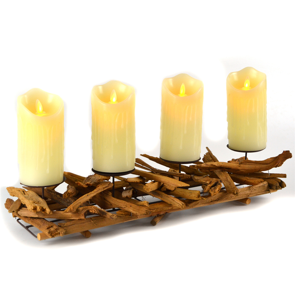 Pilares de madeira personalizados portadores de vela para decoração