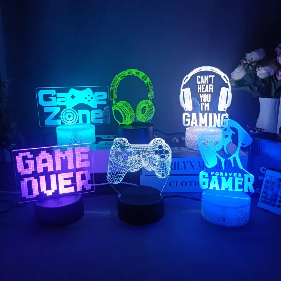 3D Night Lamp: Gaming Room Desk Setup Lighting Decor for Kids Bedside Gift