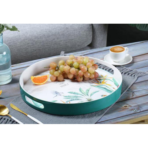 unbreakable two tone round serving tray