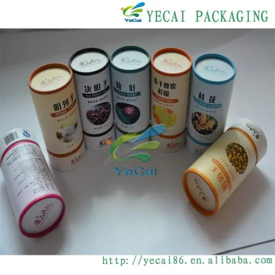 colorful cassia seed round paper packaging box for sale