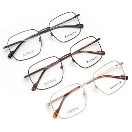 Latest Trendy Men's Titanium Optical Glasses: Round Vintage Frame Design
