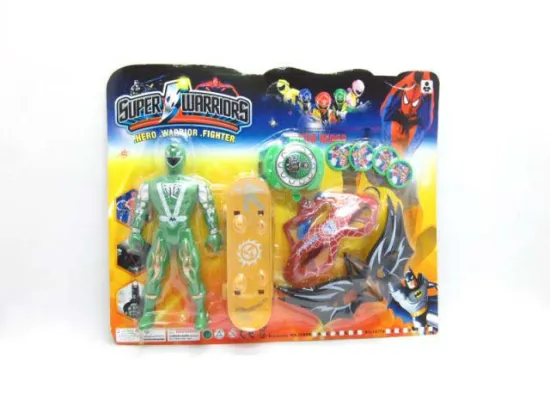 SUPERMAN W/LIGHT&EYEGLASS&LAUNCHER&SLIDING PLATE