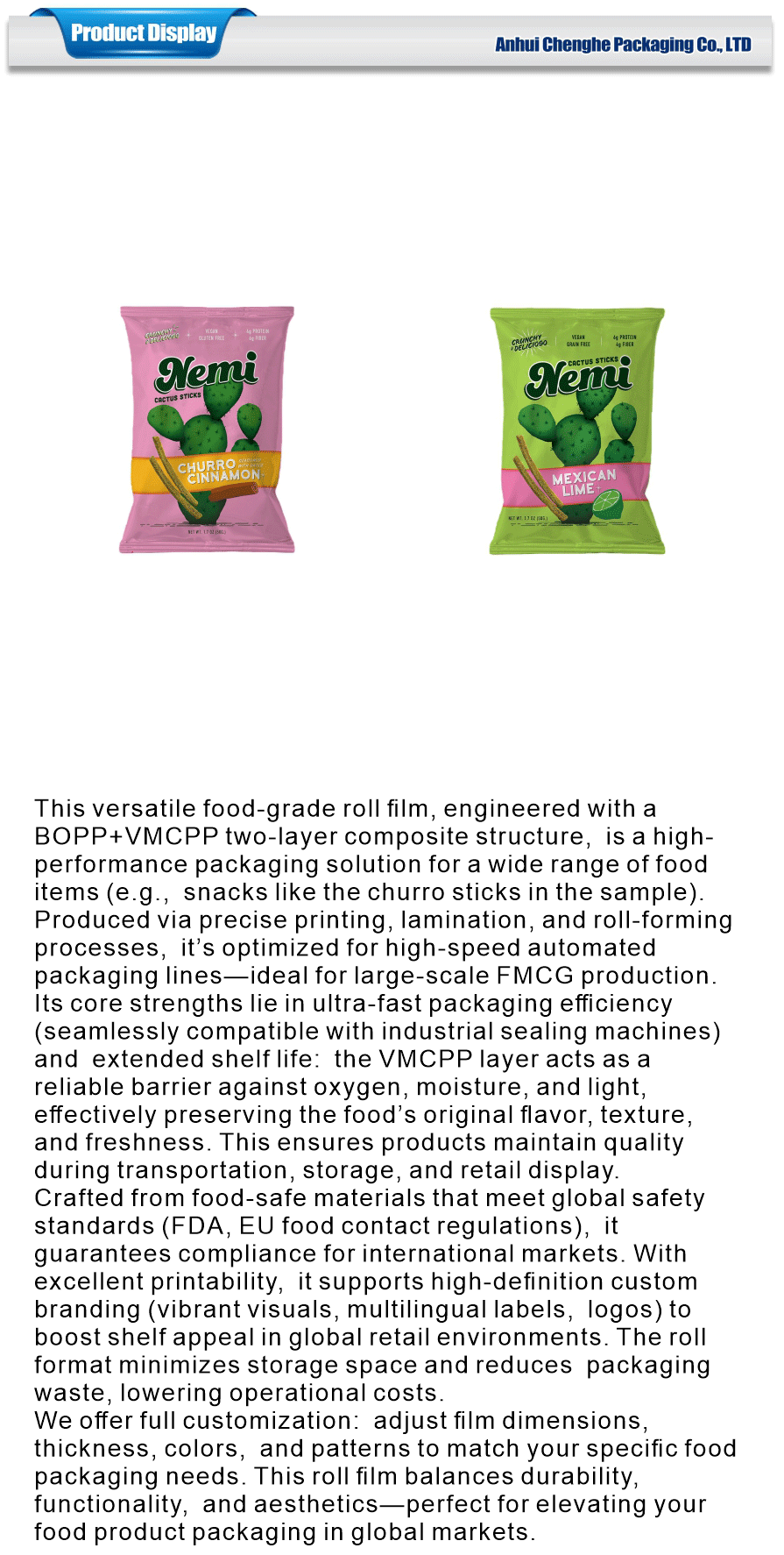 food packaging roll film