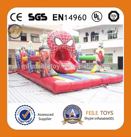 Attractive inflatable spider-man fun city/inflatable cartoon bouncer/inflatable fun city