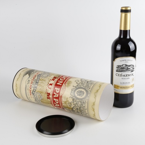 Cardboard Cylinder Packaging Single Wine Tube Box