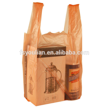 Custom printed virgin recycled cheap t-shirt bag