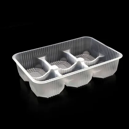 6 Compartment Translucent Disposable Quick Frozen Buns PP Plastic Tray