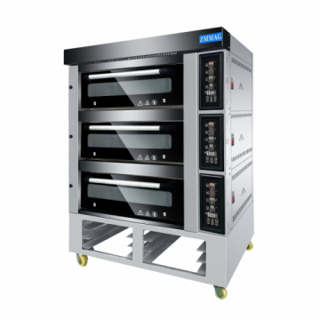 Whole Stainless Steel 3-Layer 6-Tray Electric Stone Deck Oven