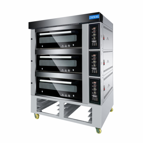 Whole Stainless Steel 3-Layer 6-Tray Electric Stone Deck Oven