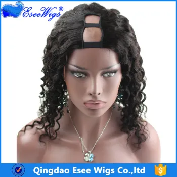 Wholesale Top Quality Unprocessed Virgin Brazilian Human Curly Hair U Part Wig 8-24Inch
