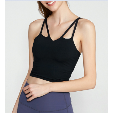 Fitness – Kurzes Yoga-Tanktop mit Cami-Muster