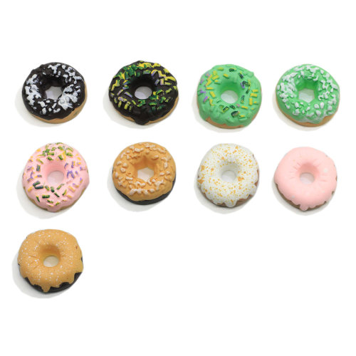 Artificial Donut Craft Resin Beads 3D Simulation Food Cute Cake Decoration Charms Keychain Ornament Jewelry Embellishment