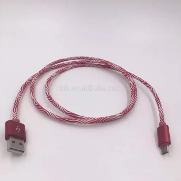 1m 1.5m 2ft 2m colorful fabric braided micro usb cable