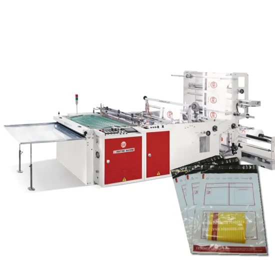 Automatic DHL Express Plastic PE Mailer Courier Bag Machine with Adhesive Tape Sealing and Cutting Poly Bag Maker