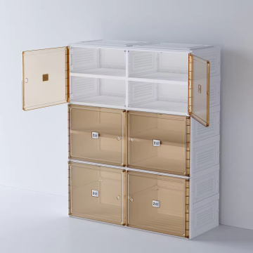 Foldable Shoe Rack Organizer with Magnetic Transparent Door