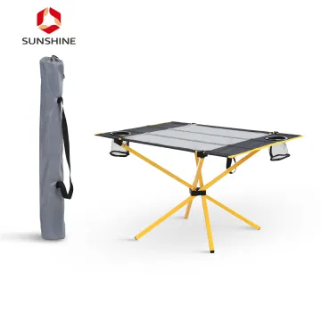 Compact Folding Camping Table with Cup Holder
