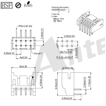 2.00mm pitch 90°Dual Row Wafer Connector Series