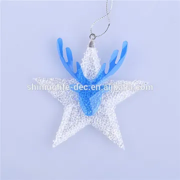 Clear crystal deer head and star ornament new style indoor decoration