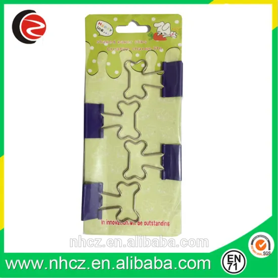 Purple Bone Shaped Binder Clips