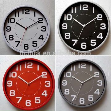 Fashion plastic wall clock with quartz clock movement